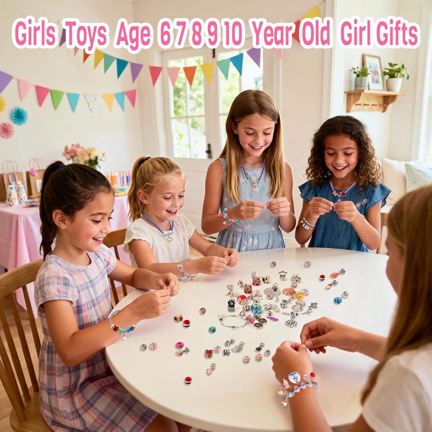Girls Charm Bracelet Making Kit Unicorn Jewelry Craft Toys Ages 6–12