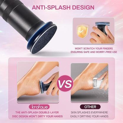 1200Rpm Electric Foot File Callus Remover with Anti-Slip Stripes, 60Pcs Sandpaper 