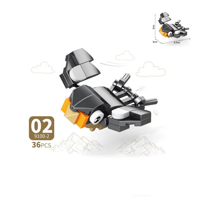 MOC City Creative Building Blocks Accessories Zoo Rhino Lion Kangaroo Wolf Fox Frog Bee Crow Peacock Mini Brick Toy Gifts X021