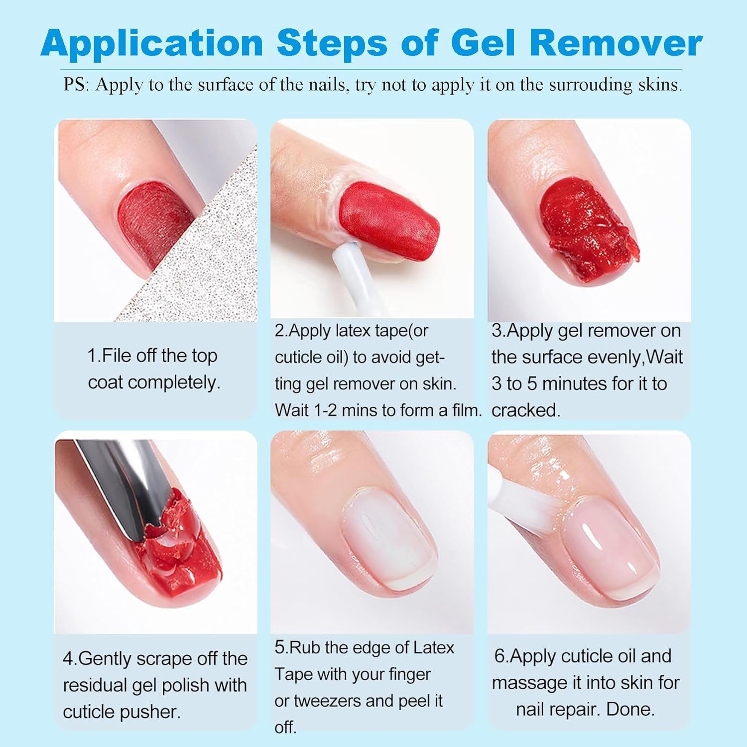 Gel Nail Polish Remover - Gel Polish Remover  3-5 Minutes and Cuticle Oil for Nails