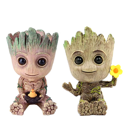 Mini Cartoon Groot Figurine – Cute Tree Man Ornament 5CM Desk Decor, Home & Office Miniature Model