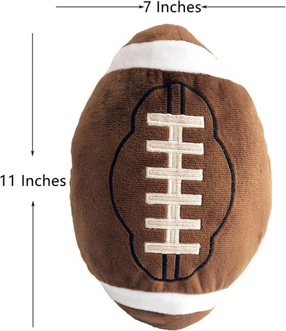 Football Plush Pillow - Fluffy Durable Sports Ball Throw Pillow - Soft Interactive Decoration - 11 Inches