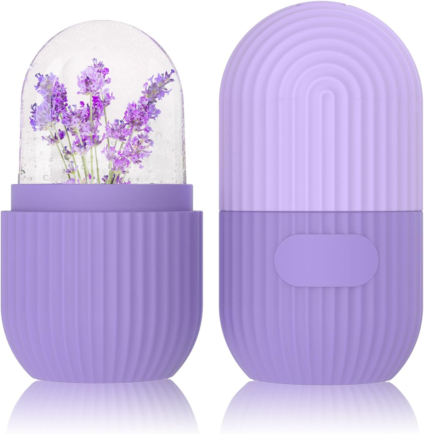 Pore Minimization Tool for Eyes and Neck-Silicone Ice Facial Roller for Contouring, Massage, Dark Circle Reduction, Purple