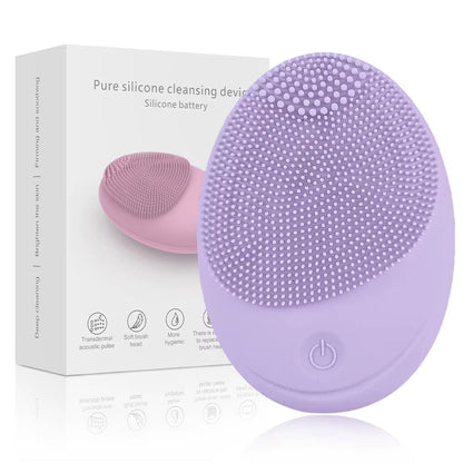 Facial Cleanser Sonic Vibration Cleaner - Electric Silicone Face Brush Skin Massager  Deep Hole Face Brush Machine