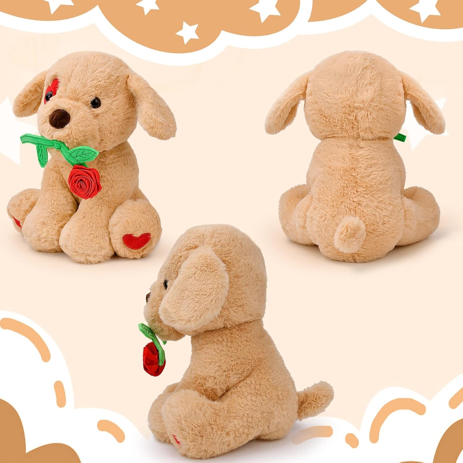 Valentines Day Gift for Her Girlfriend Women Plush Toy Light Brown Christmas Birthday Gifts for Wife Her 9.25 Inches Cadeau St Valentin Femme