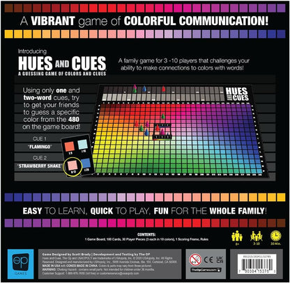 HUES and CUES Color Guessing Board Game Family Party Challenging Game  