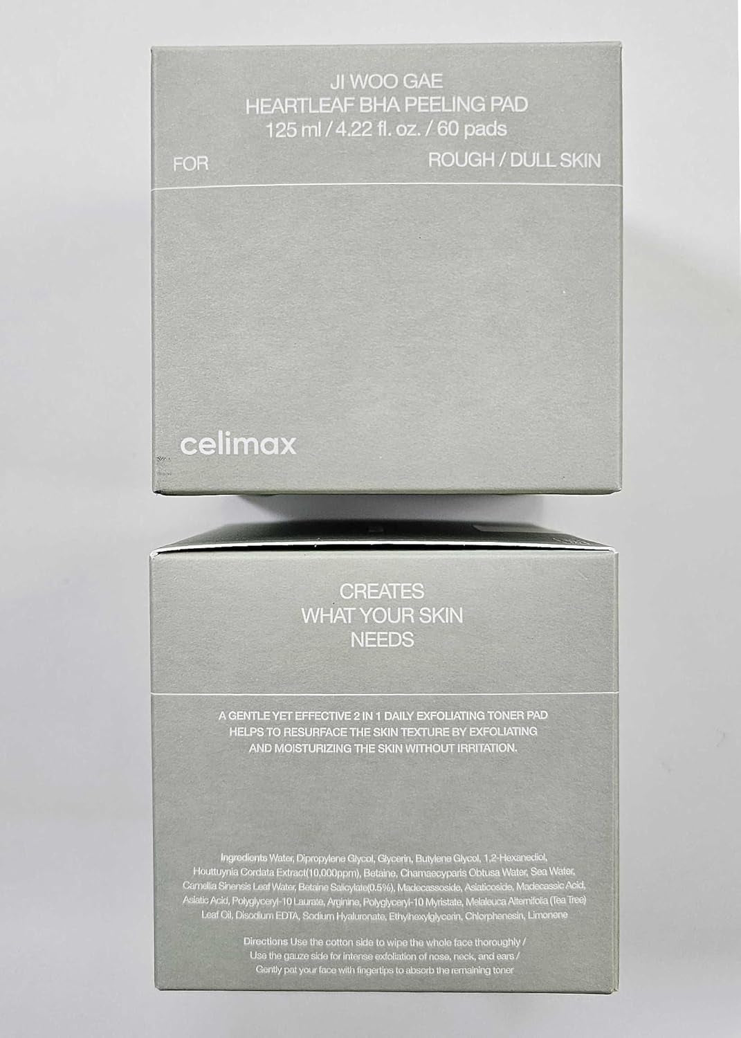 Ji.Woo.Gae Heartleaf BHA Peeling Pad | Pore Care, Exfoliating Double-Side Toner Pads, Facial Peels, Hydrating, Tea Tree, for Acne Prone & Breakouts, Christmas Gift, Stocking Stuffers (60Pads)