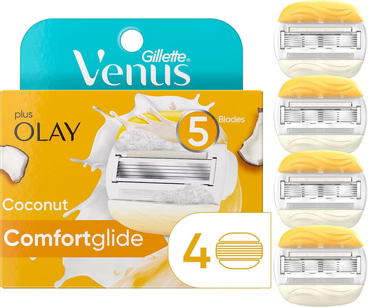 Comfortglide plus Olay Coconut Women'S Razor Blade Refills, 4 Count (Pack of 1)