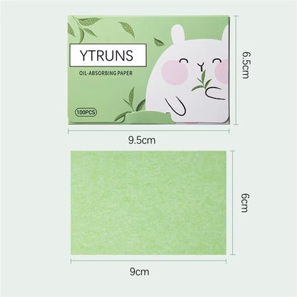 Green Tea/Gardenia/Chamomile/Lavender/Rose/Bamboo Charcoal 100Pcs Boxed Fragrance Oil Absorbing Paper for Men and Women Face Oil