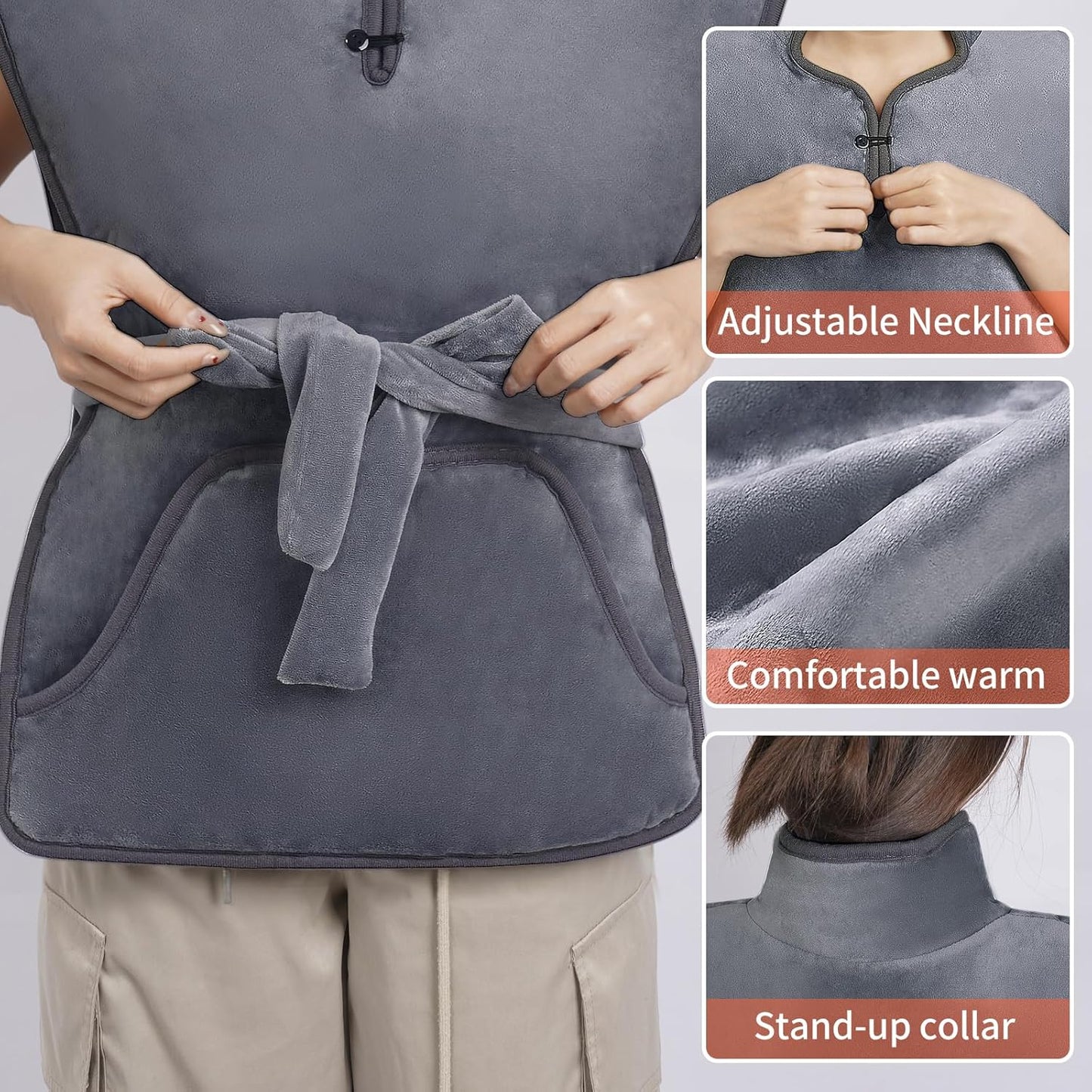 Electric Heating Pads for Back, Neck, Shoulders and Abdomen- 20"X27" , 10 Heating Levels, 2 Hours Auto Shut Off,  Gray