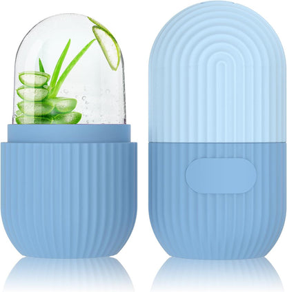 Pore Minimization Tool for Eyes and Neck-Silicone Ice Facial Roller - Contouring, Massage, Dark Circle Reduction (Blue)