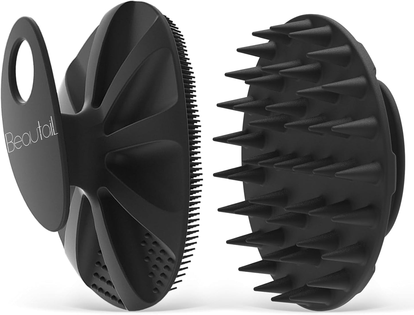 Silicone Body Scrubber Shower Bath Wash Brush Gentle Exfoliating Scrub Cleansing Loofah for Women Men Baby Sensitive Skin, Easy to Clean, Lather Nicely, More Hygienic, 1 Pack, Black