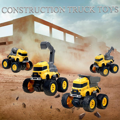 Construction Monster Truck Toys 4PCS Friction Powered Vehicles Kids 3+