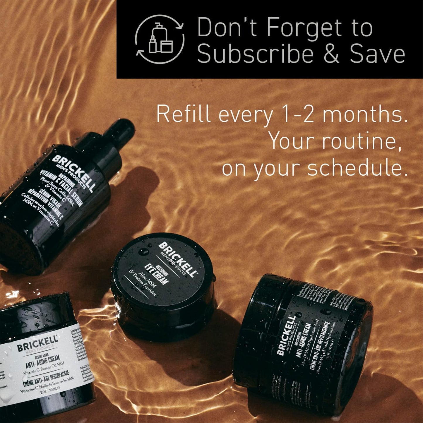 Brickell Men'S Restoring under Eye Cream for Men, Natural and Organic anti Aging Eye Balm to Reduce Puffiness, Wrinkles, Dark Circles, Crows Feet and under Eye Bags, 0.5 Ounce, Unscented