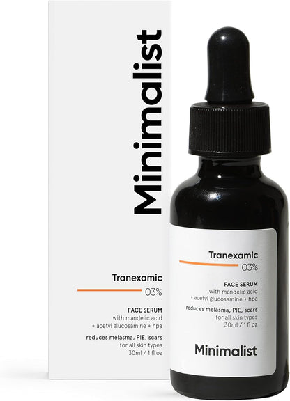3% Tranexamic Acid Face Serum for Acne Scars, Melasma, Discoloration and Dark Spots |  Fl Oz / 30 ml