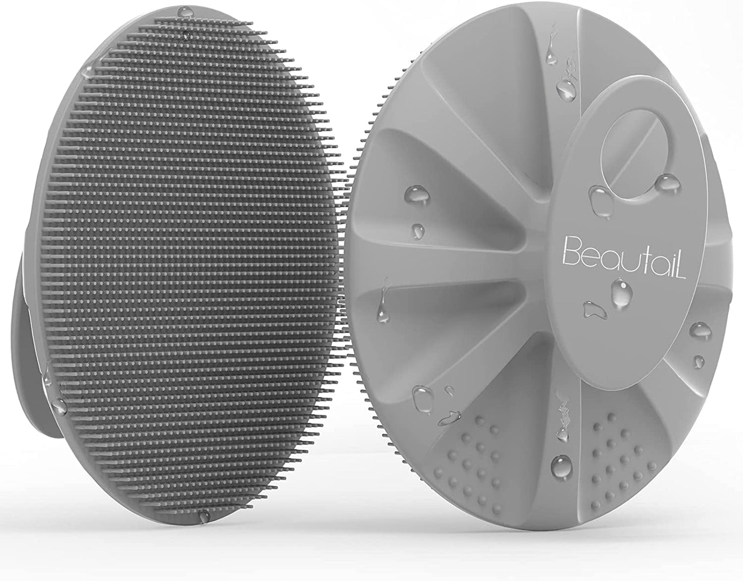 Silicone Body Scrubber Shower Bath Wash Brush Gentle Exfoliating Scrub Cleansing Loofah for Women Men Baby Sensitive Skin, Easy to Clean, Lather Nicely, More Hygienic, 1 Pack, Black