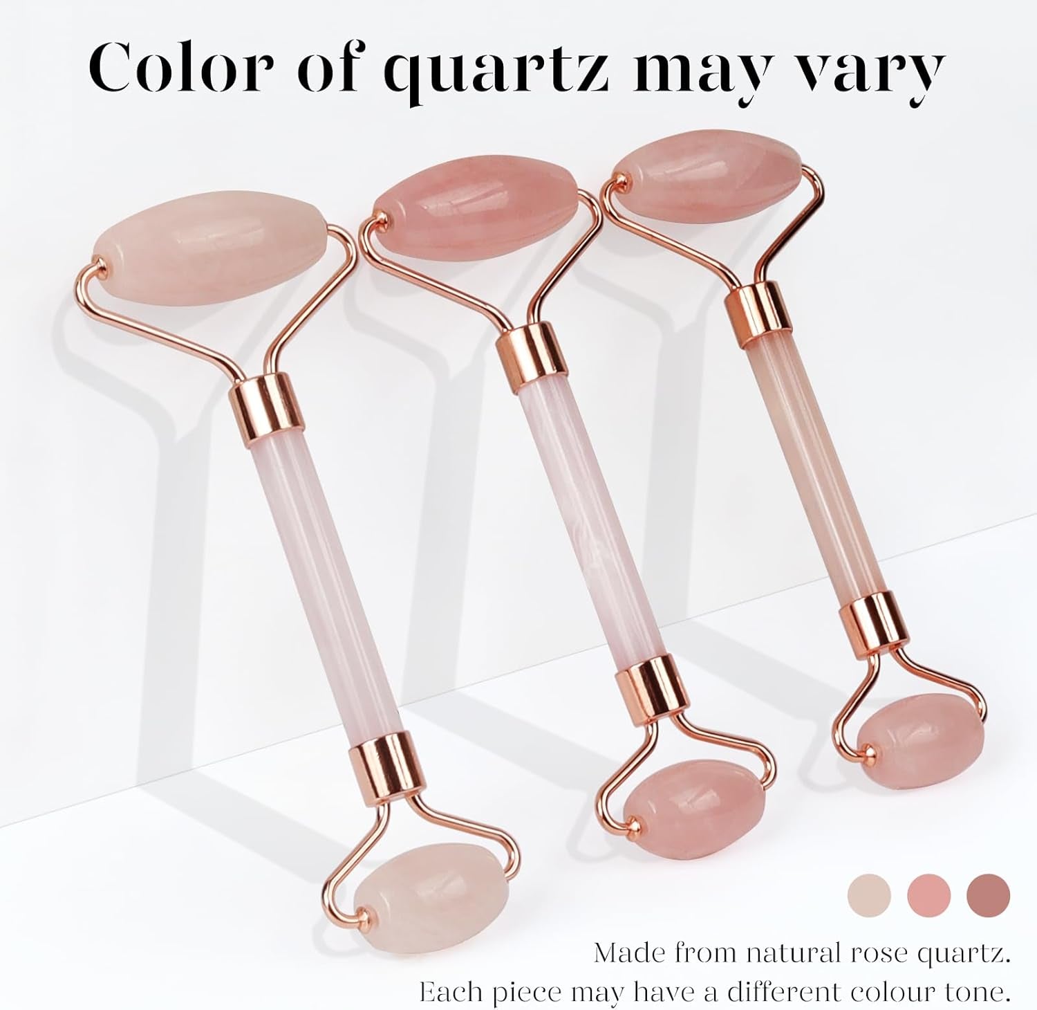 Gua Sha Facial Tool & Jade Roller, Face Roller for Wrinkles and Lifting, Puffiness Reducing Skin Tightening Face Massage Tool, Self Care Gift for Men Women - Rose Quartz