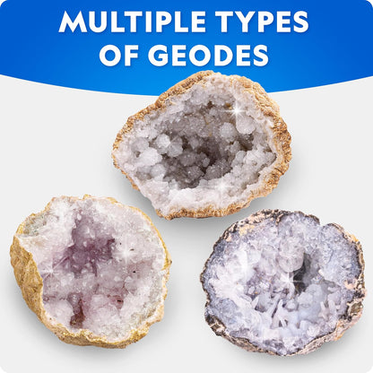 National Geographic Break Open 4 Geodes Kit Goggles Stand STEM Science