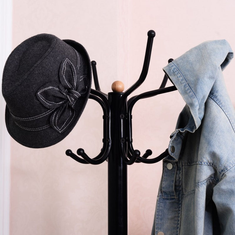 Antique-Style Metal Coat and Hat Stand with Clothes Hanger