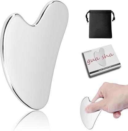 Gua Sha Tool for Lymphatic Drainage Massage - Stainless Steel 