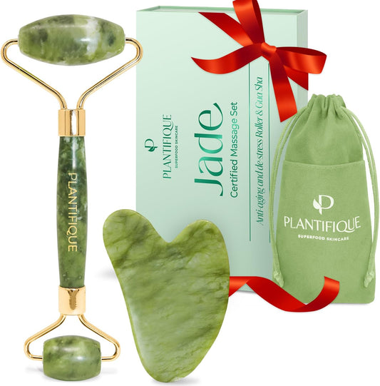 Jade Gua Sha Facial Tool - Gua Sha Stone Massage Tool - Anti Aging Gua Sha Tool for Face & Jawline Sculptor - Face Sculpting Tool for Your Skincare Routine - Gua Sha Facial Tools