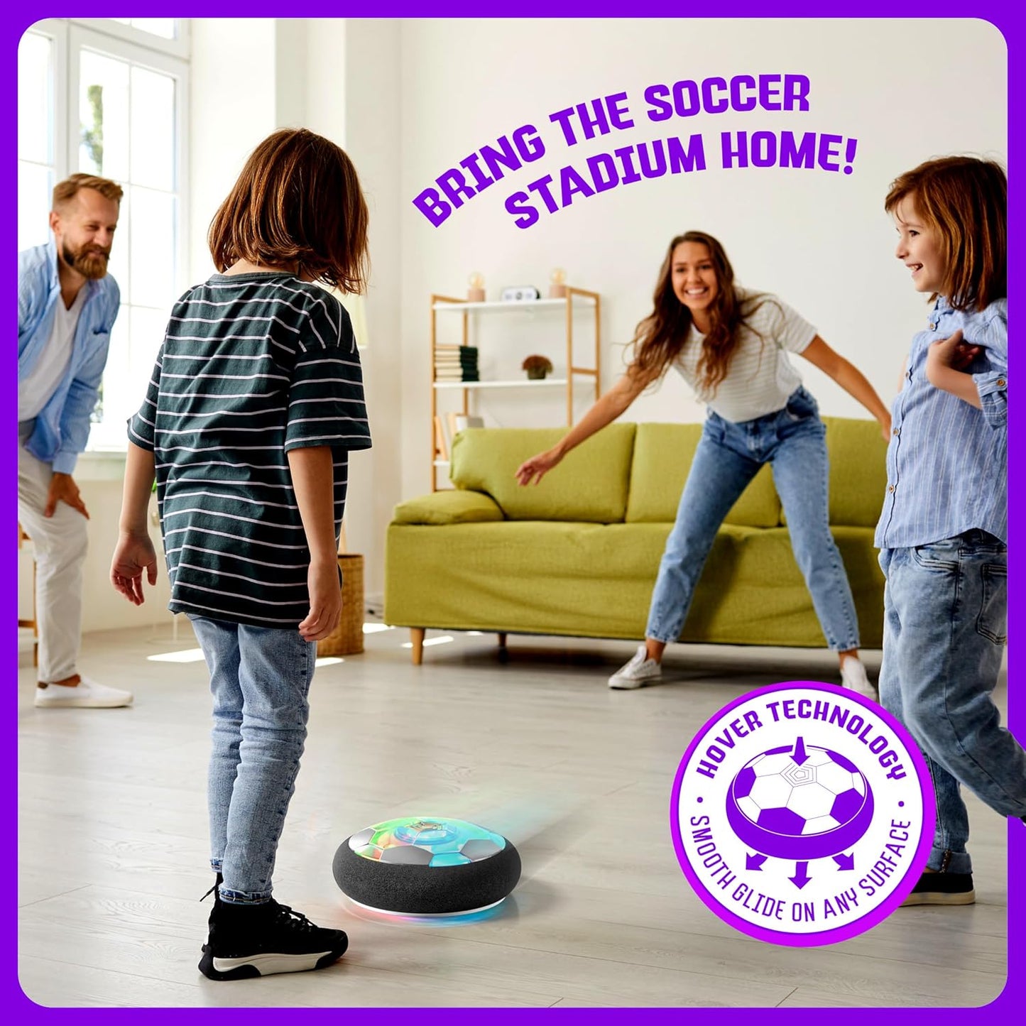 Hover Soccer Ball Light Up Indoor Outdoor Soccer Fun Toy for Girls Boys Adults-6+