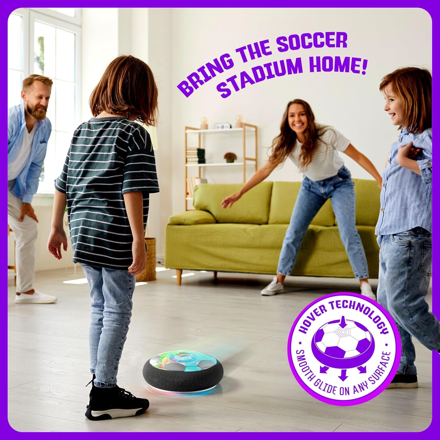 Hover Soccer Ball Light Up Indoor Outdoor Soccer Fun Toy for Girls Boys Adults-6+