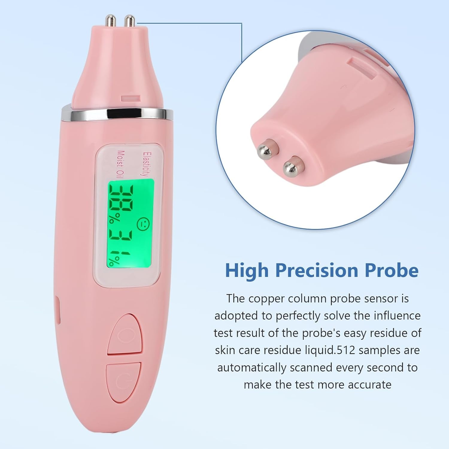 Skin Hydration Tester, Analyzer Machine Professional, Digital Skin Oil Sensor, Analyzer Tester Water Oil Monitor LCD Display Monitoring Meter for Face and Body