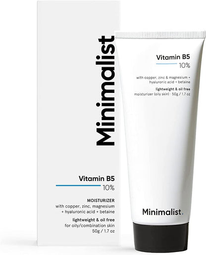 Oily Skin Moisturizer Gel for Face | 10% Vitamin B5 | Oil Free Lightweight | 1.7 Oz / 50 Gm