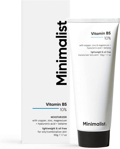 Oily Skin Moisturizer Gel for Face | 10% Vitamin B5 | Oil Free Lightweight | 1.7 Oz / 50 Gm